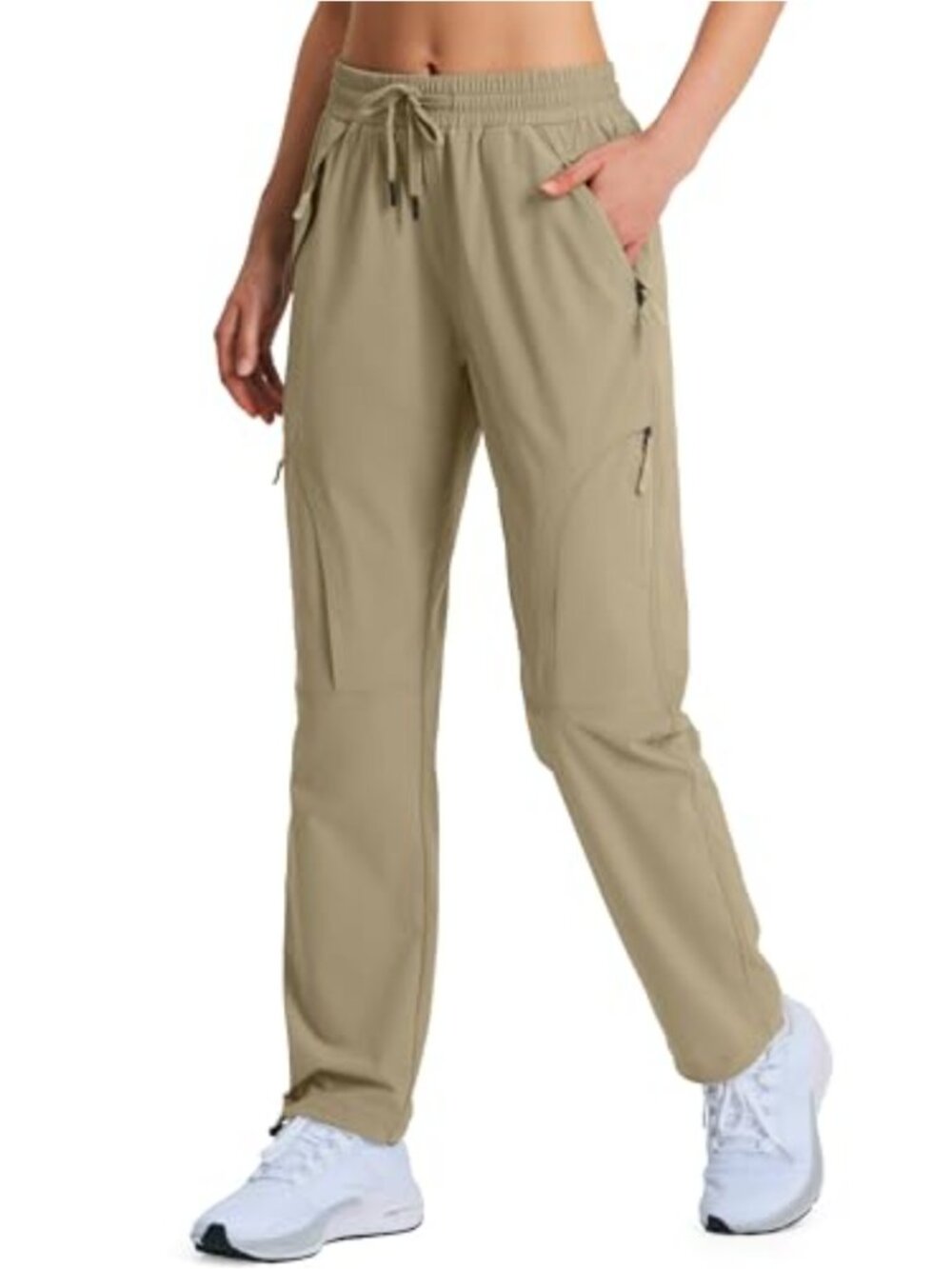 Women's Quick Dry Cargo Pants with Zip Pockets, UPF 50, Water Resistant, 4-Way